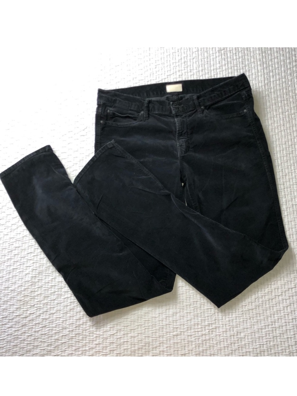 Mother The Rascal Velvet Black Straight Pants Trousers Women’s Sz 30